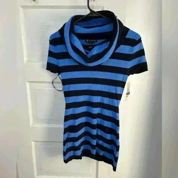 NWT international concepts blue & black striped sweater dress - Picture 1 of 6